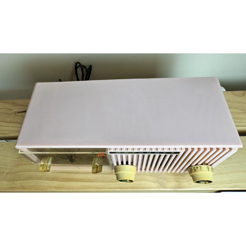 VTG Pricilla Pink Motorola 57CF Alarm Clock AM Radio 1950s Sputnik Retro Works - Picture 6 of 13